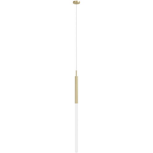 Main St. LED 5 inch Brushed Brass Pendant Ceiling Light in Frosted