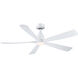 Kute 52 inch Matte White Fan-Uni