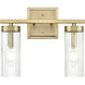 Iversen 2 Light 12.5 inch Vintage Brass Bathroom Vanity Light Wall Light