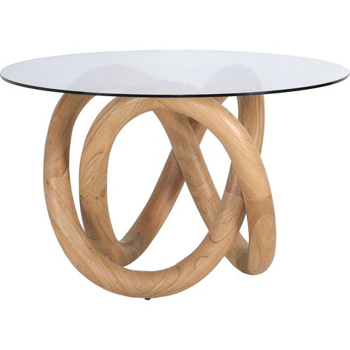 Knotty 54 X 54 inch Natural with Clear Dining Table