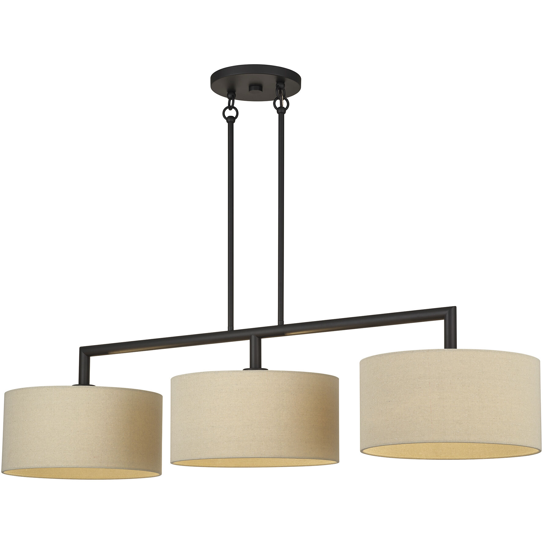 Bellingham 3 Light 51 inch Bronze Linear Chandelier Ceiling Light, Extra Large