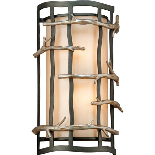 Adirondack 2 Light 9 inch Graphite And Silver Leaf ADA Wall Sconce Wall Light