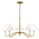 Drew & Jonathan Scott Eldon 5 Light 34 inch Satin Brass Chandelier Ceiling Light