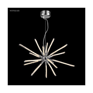 Pyramid LED 39 inch Silver Crystal Chandelier Ceiling Light