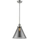 Franklin Restoration Cone 1 Light 12 inch Antique Brass Mini Pendant Ceiling Light in Bulb Not Included, Light Smoke Glass