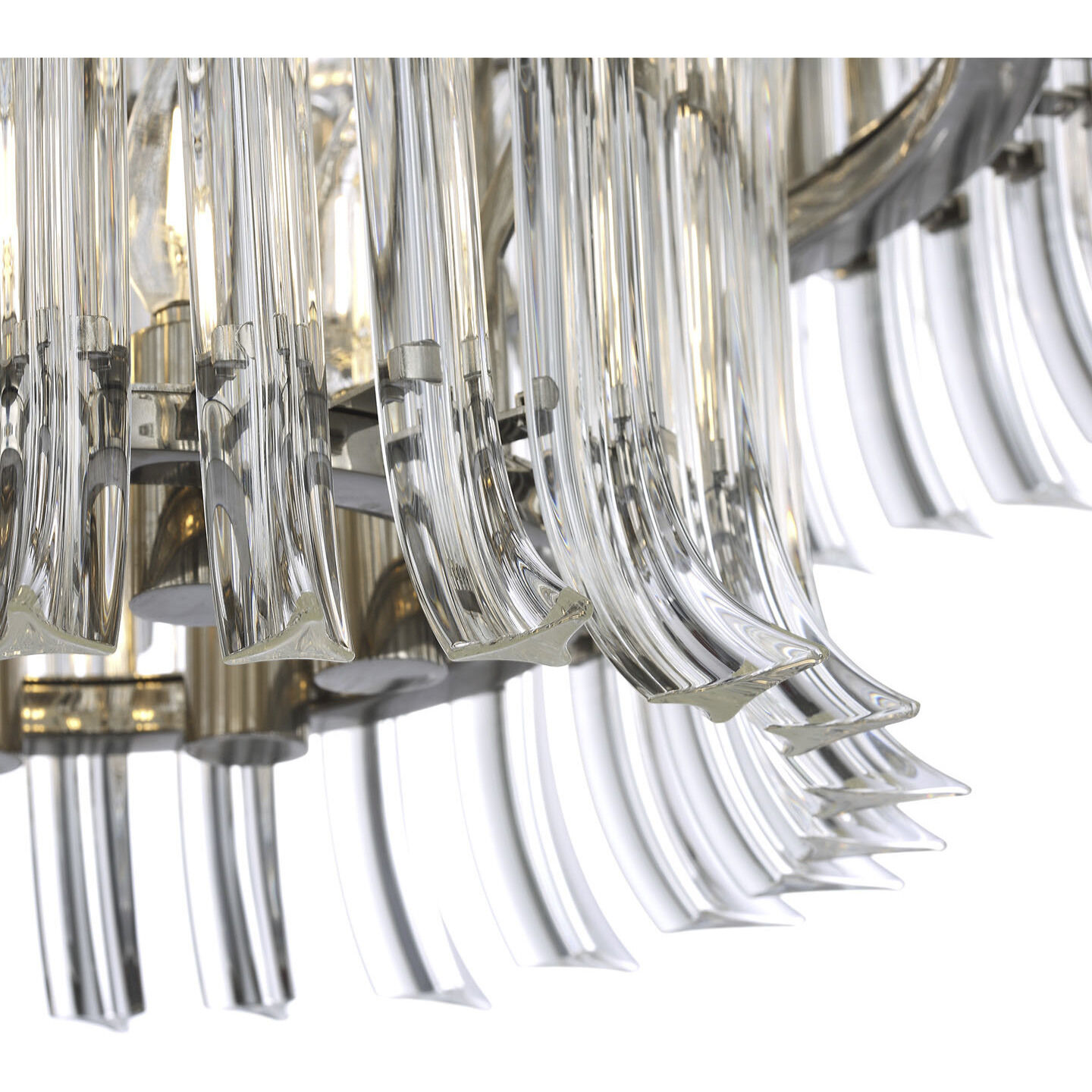 AERIN Rhine LED 34 inch Polished Nickel Three Tier Chandelier Ceiling Light