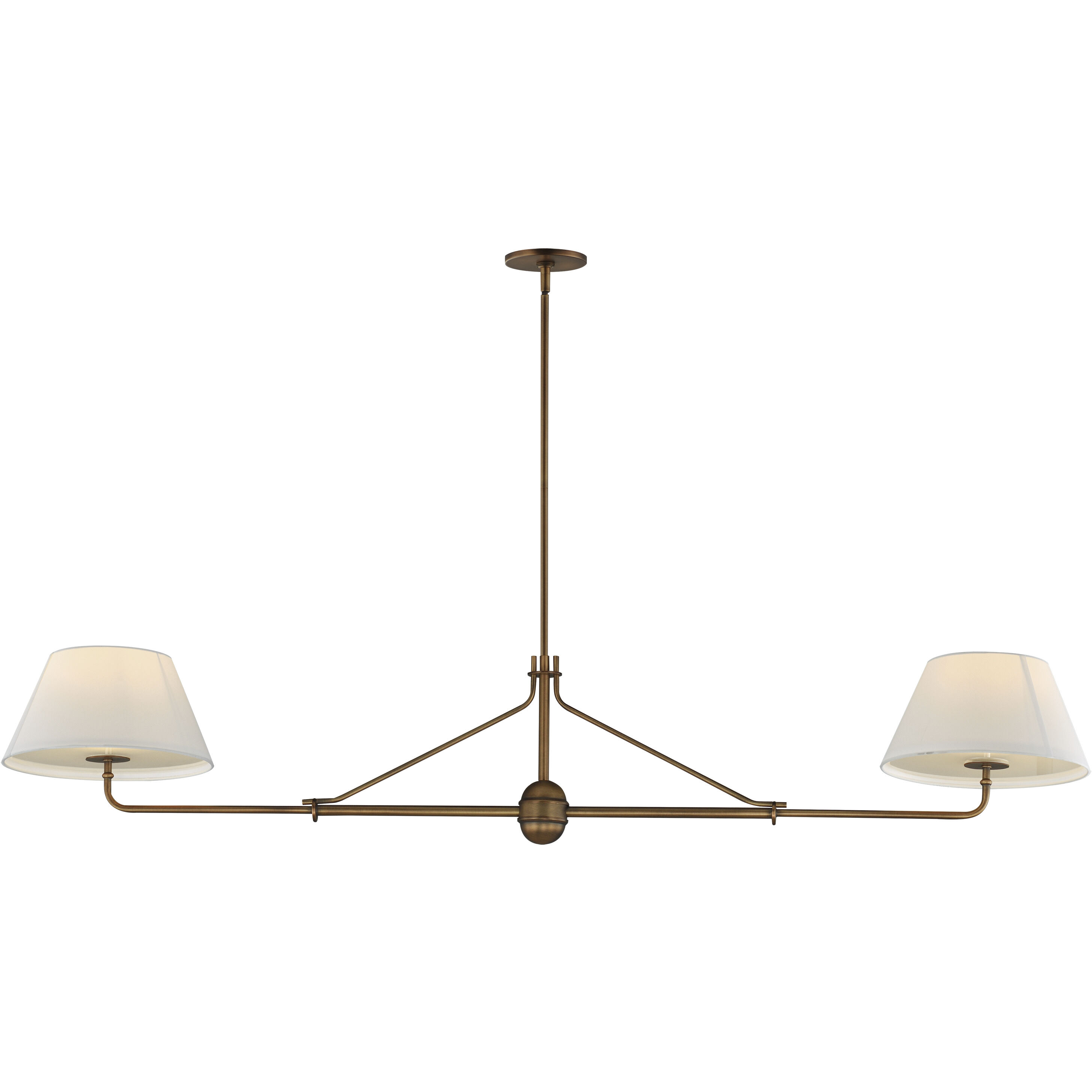 Dunbridge 2 Light 62 inch Weathered Brass Linear Pendant Ceiling Light