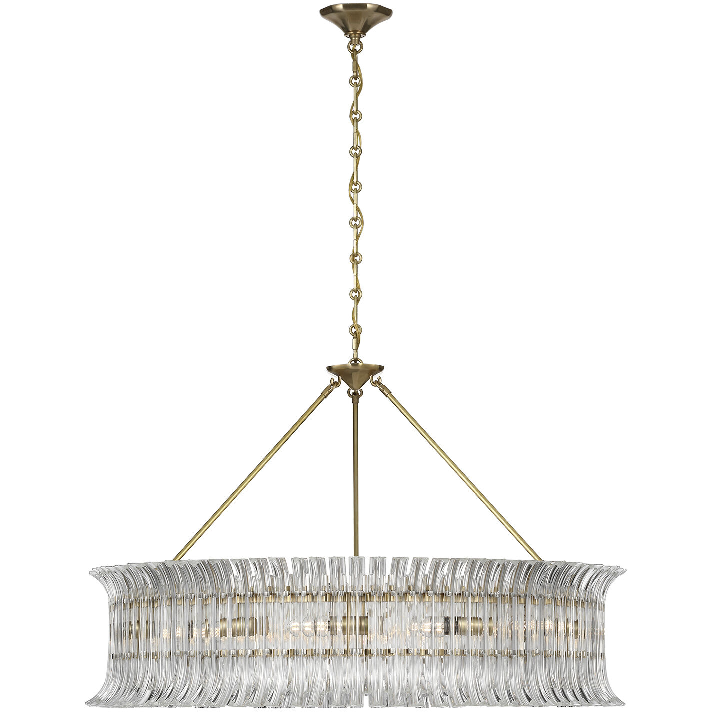 AERIN Rhine LED 36 inch Hand-Rubbed Antique Brass Ring Chandelier Ceiling Light