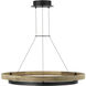 Sean Lavin Grace LED 35.8 inch Textured Black and Teak Wood Outdoor Chandelier