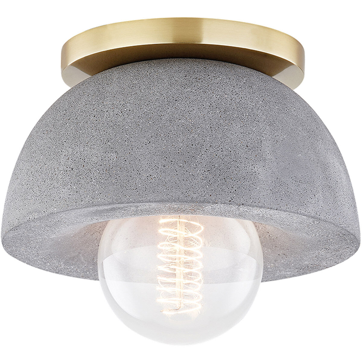 Poppy 1 Light 7 inch Aged Brass Flush Mount Ceiling Light