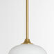 Raymond 8 inch Aged Brass Pendant Ceiling Light in Opal