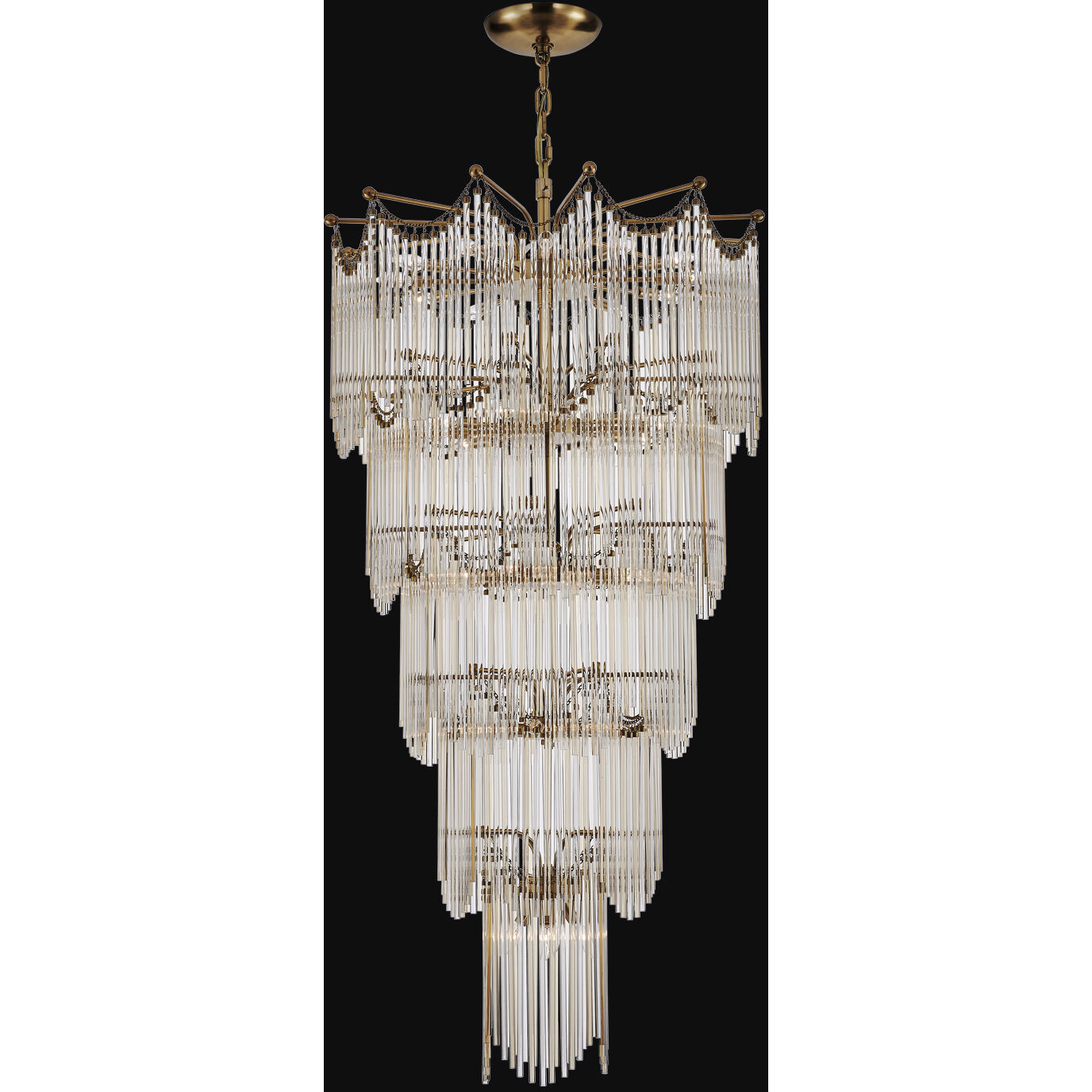 Adorn 40 Light 35.75 inch Vintage Brass Chandelier Ceiling Light
