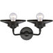 Nouveau Railroad 2 Light 16 inch Oil Rubbed Bronze Bath Vanity Light Wall Light, Nouveau