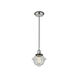 Franklin Restoration Small Oxford 1 Light 7.5 inch Polished Nickel/Matte Black Mini Pendant Ceiling Light in Seedy Glass
