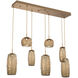 Vessel LED Novel Brass Linear Multi-Pendant Ceiling Light in 3000K LED, Bronze