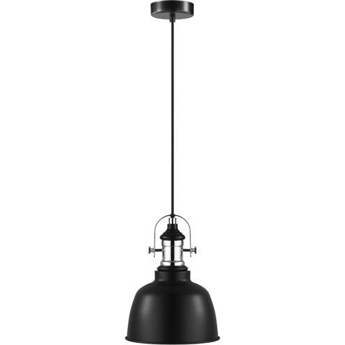 Gilwell 1 Light 7.28 inch Matte Black and Chrome Mini Pendant Ceiling Light