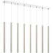 Forest LED 44.25 inch Chrome Linear Chandelier Ceiling Light in Brushed Nickel Steel, 8, 30