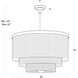 Cabaret Fringe 3 Light 26 inch Ivory Chandelier Ceiling Light