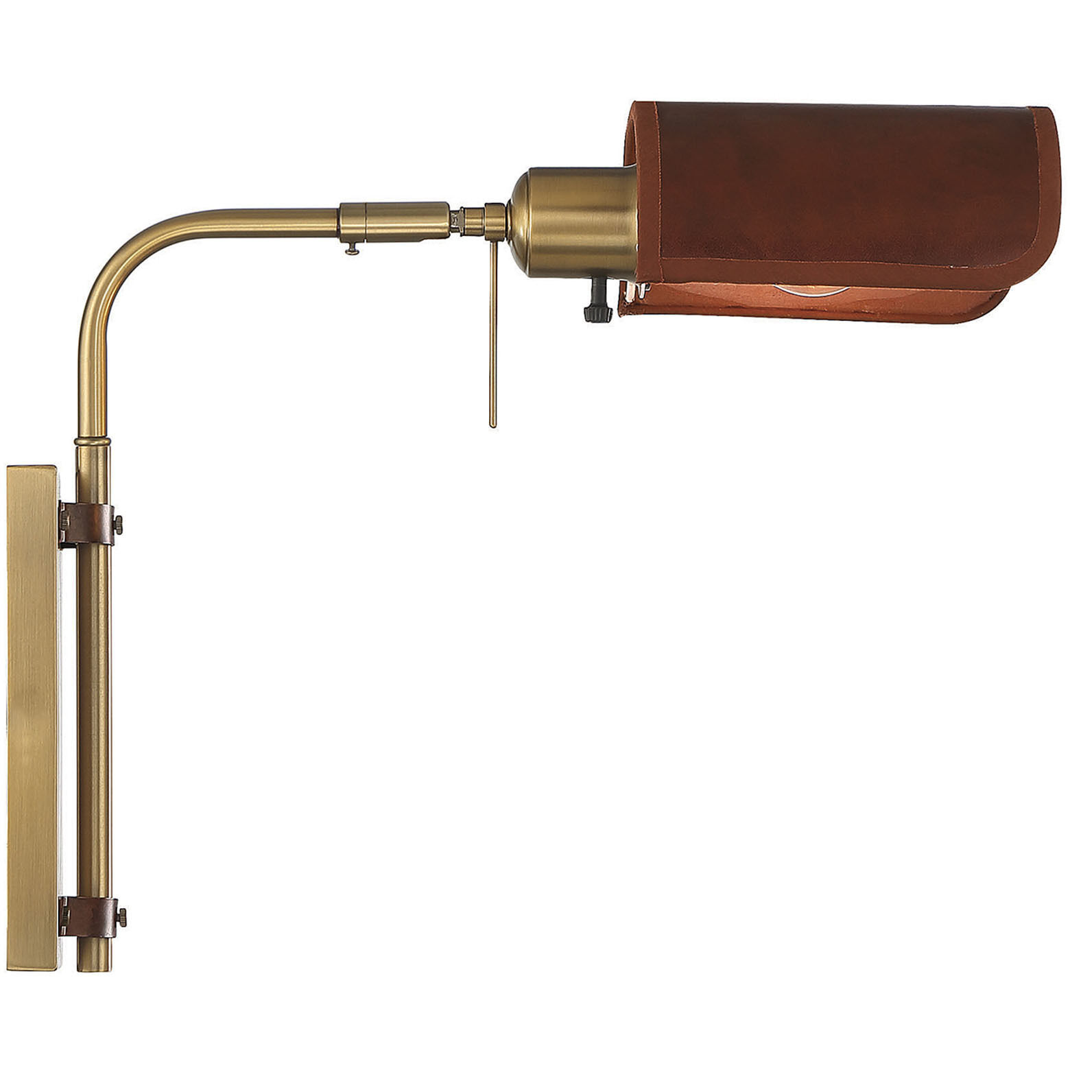 Mid-Century 7 inch 40.00 watt Natural Brass Adjustable Wall Sconce Wall Light