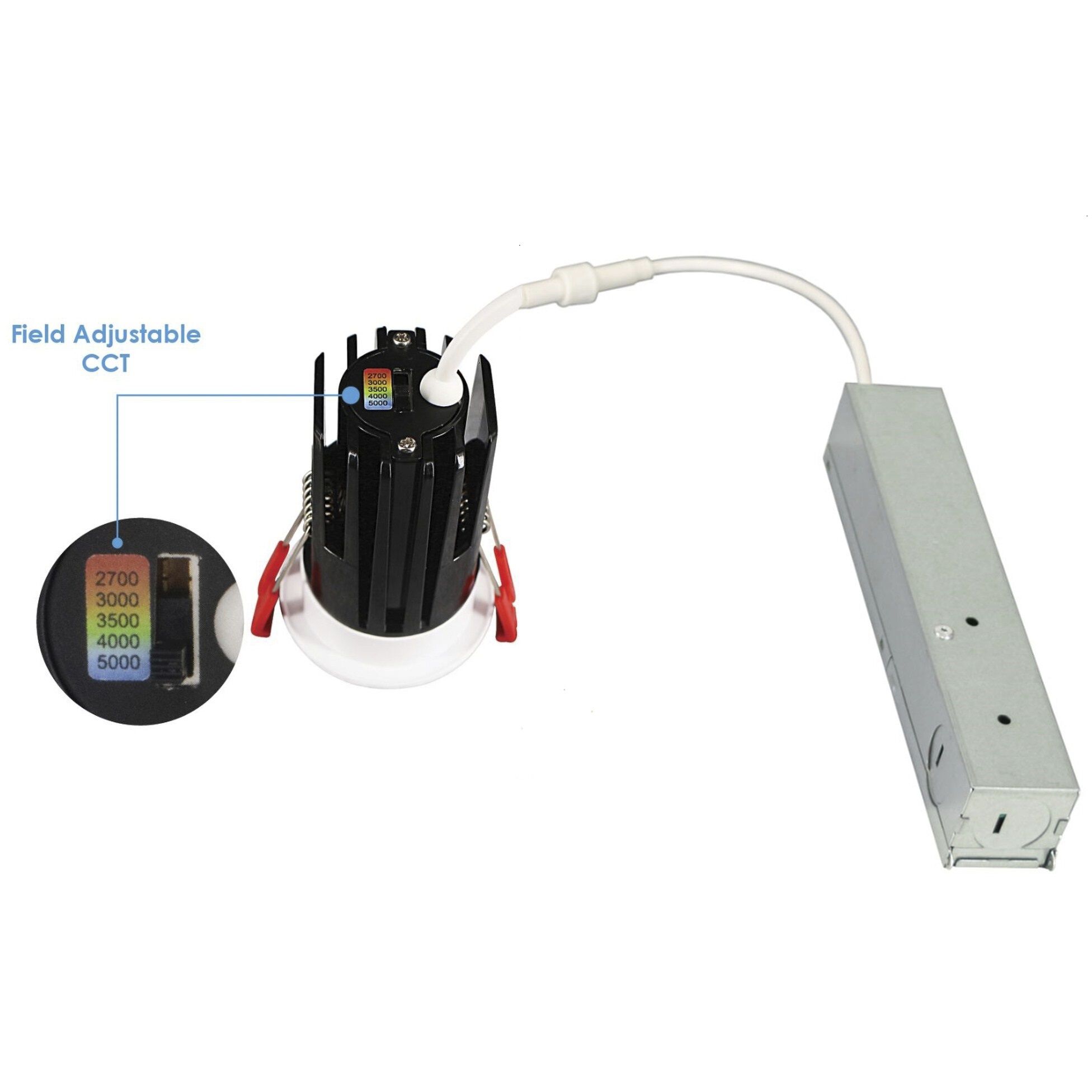 Micro White Downlight, Trimmed Recessed Light Engine