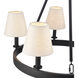 Rydell 5 Light 24.5 inch Matte Black with Off White Chandelier Ceiling Light