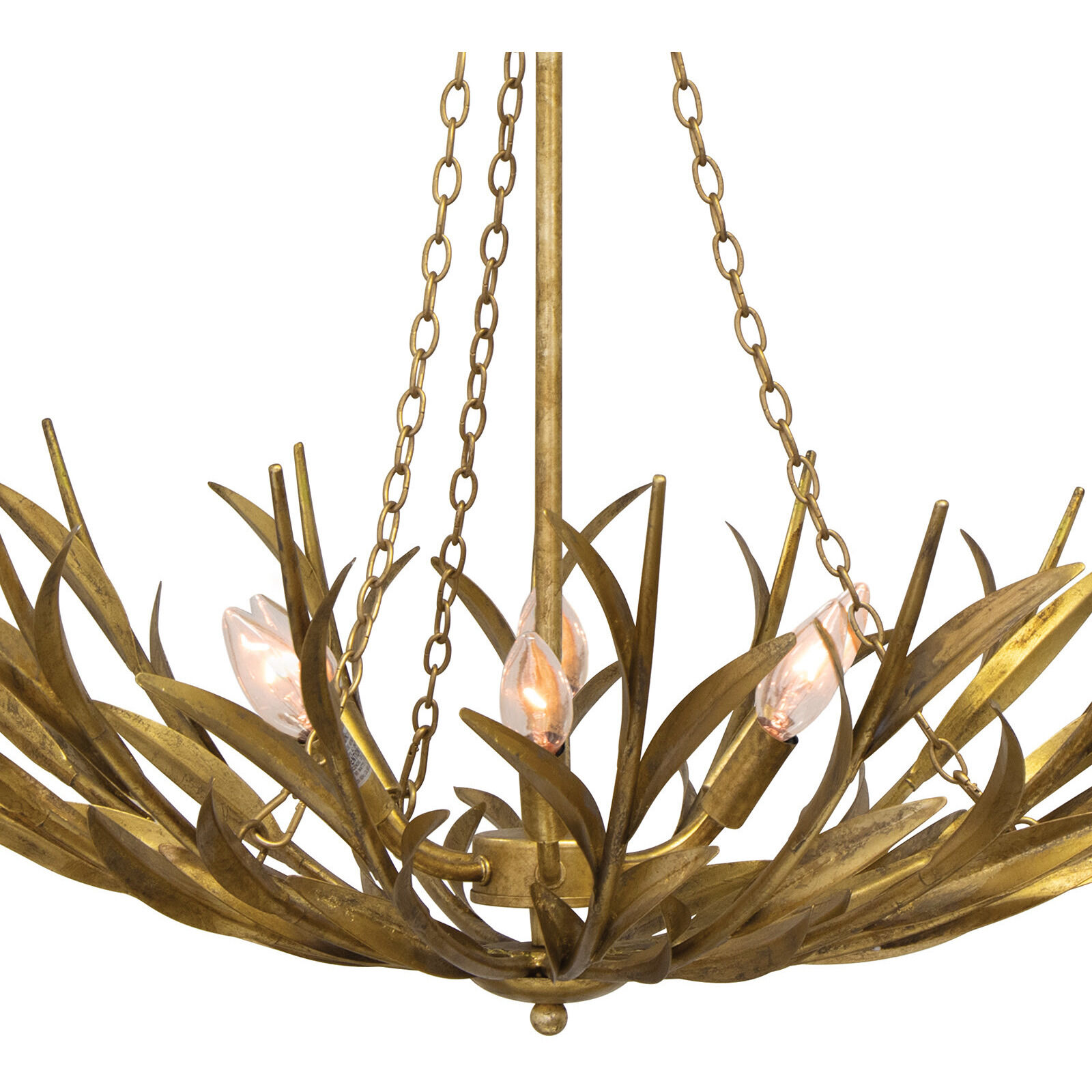 River Reed 6 Light 34 inch Gold Chandelier Ceiling Light, Basin