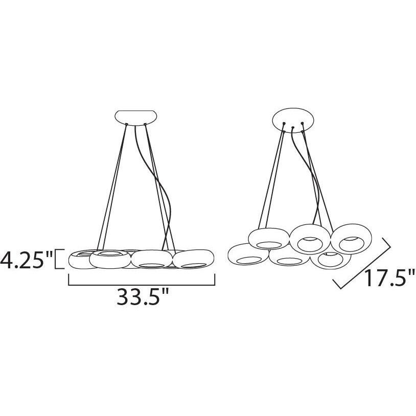 Donuts LED 17.5 inch Polished Chrome Single-Tier Chandelier Ceiling Light