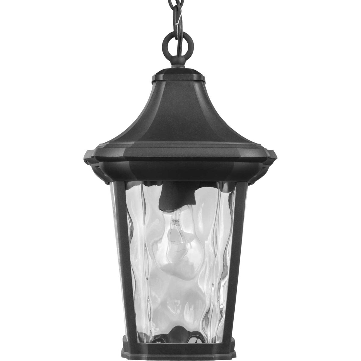 Marquette 1 Light 9 inch Textured Black Outdoor Hanging Lantern, with DURASHIELD