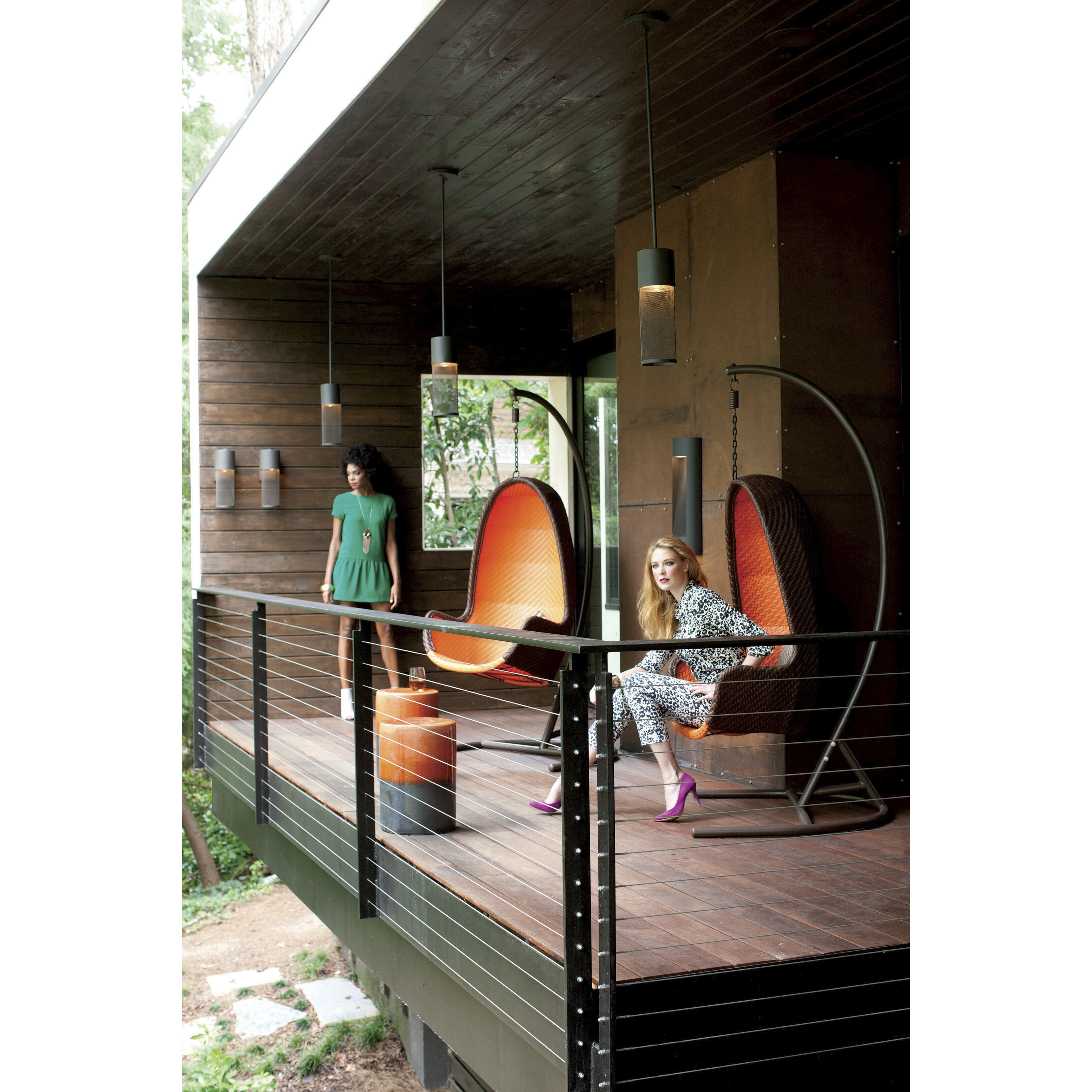 Aria LED 5 inch Buckeye Bronze Outdoor Hanging Lantern