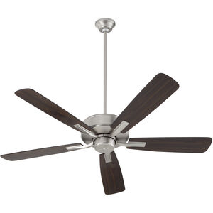 Ovation 52 inch Satin Nickel with Silver/Walnut Blades Ceiling Fan in Not Included