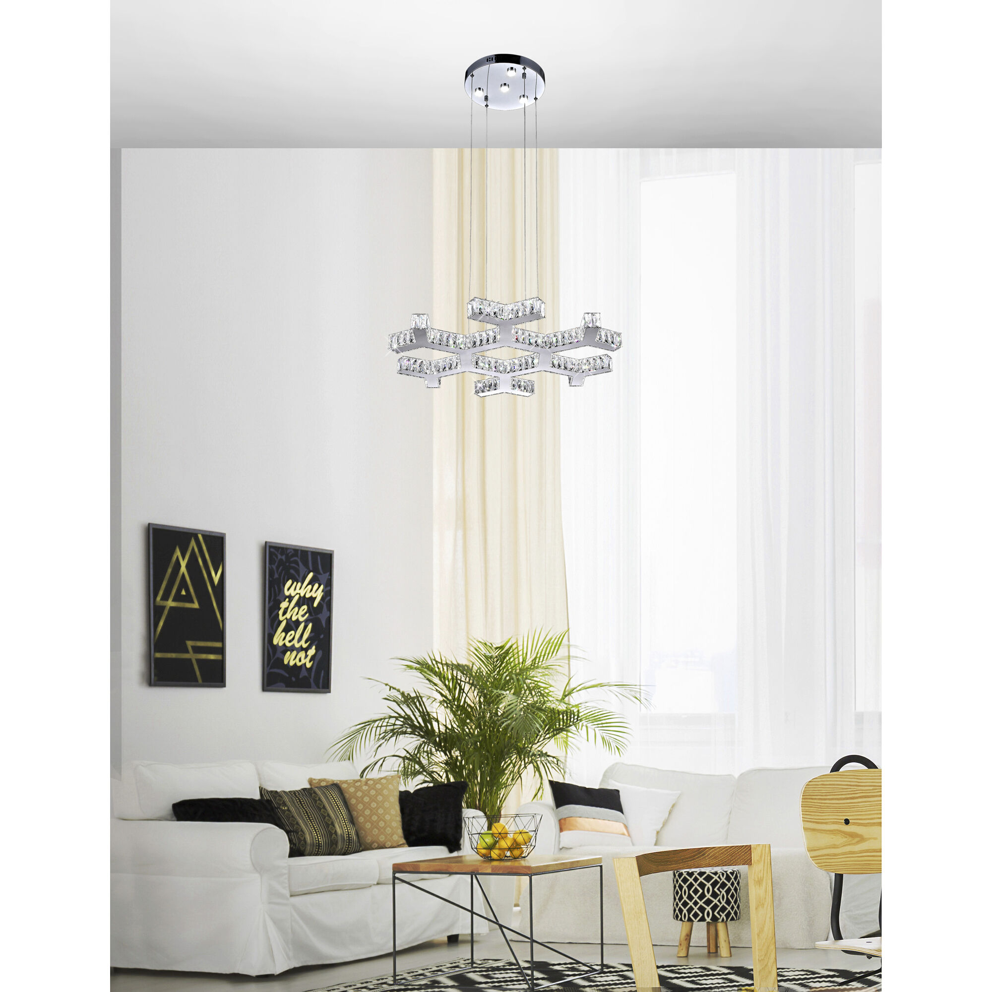 Arendelle LED 30 inch Chrome Chandelier Ceiling Light