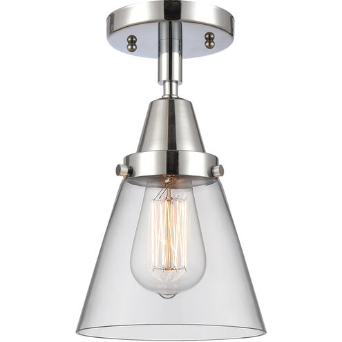 Franklin Restoration Small Cone LED 6.25 inch Polished Chrome Flush Mount Ceiling Light in Clear Glass