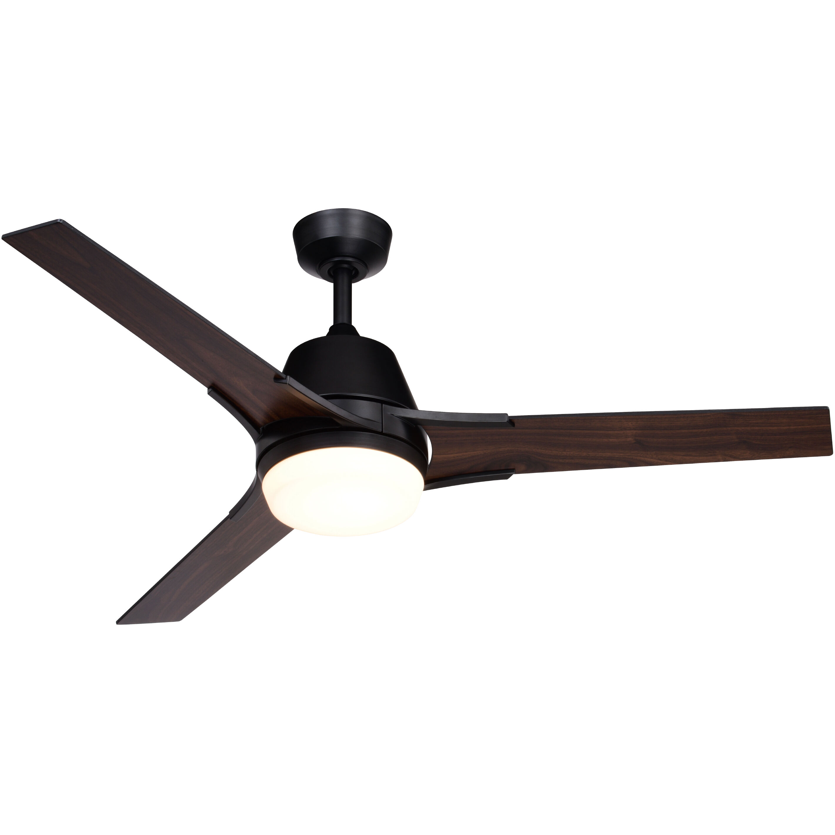 Crescent 22 inch Black with Black-Walnut Blades Ceiling Fan