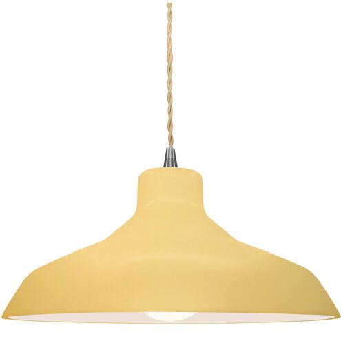 Radiance 1 Light 13.5 inch Muted Yellow and Brushed Nickel Pendant Ceiling Light