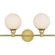 Cordelia 2 Light 19 inch Brass Bath Sconce Wall Light