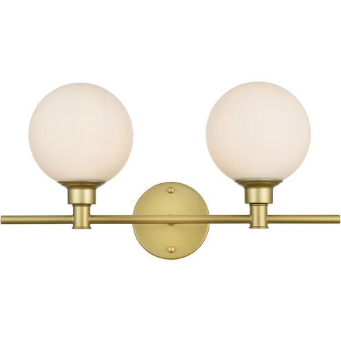 Cordelia 2 Light 19 inch Brass Bath Sconce Wall Light