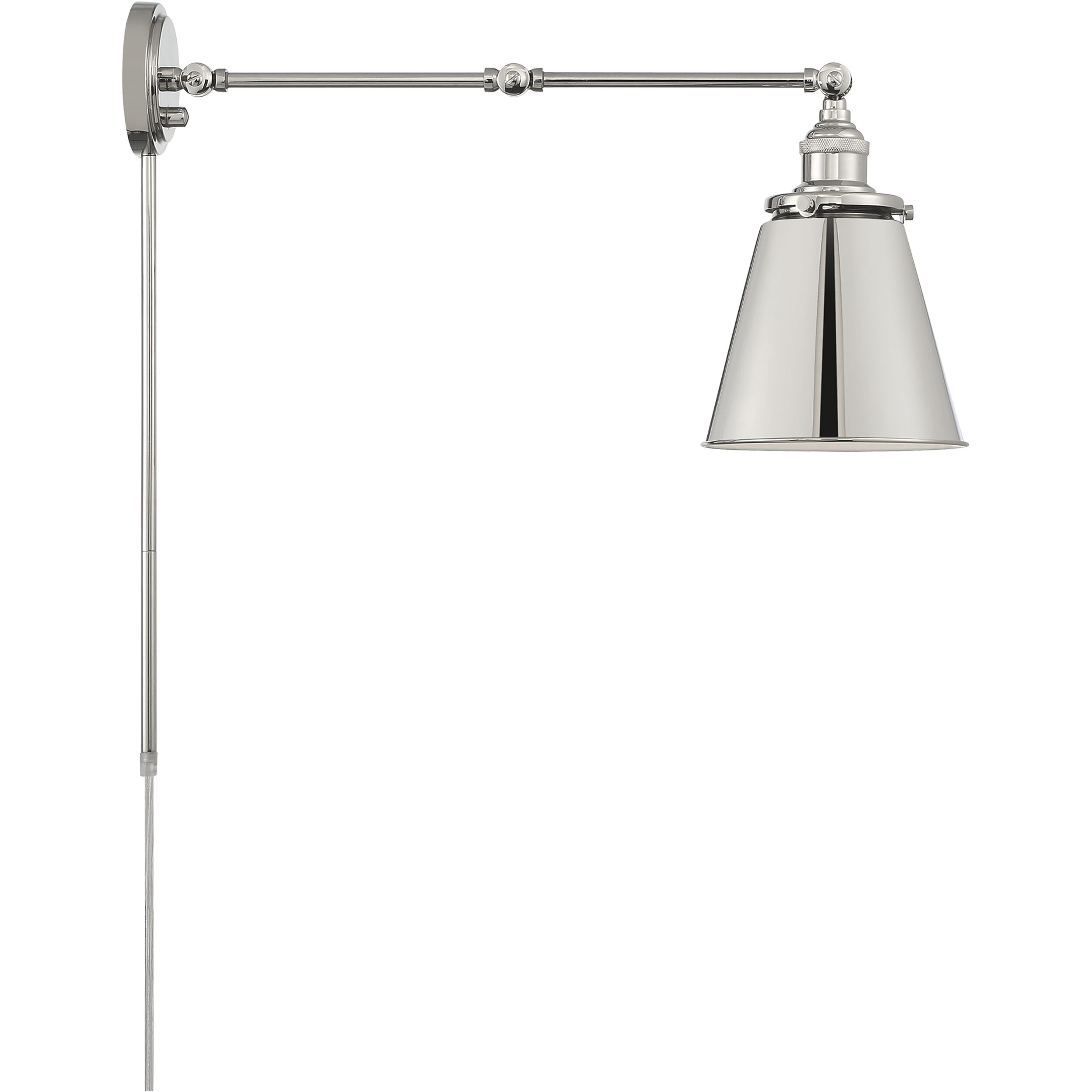 Bayard 25 inch 60.00 watt Polished Nickel Swing Arm Wall Wall Light