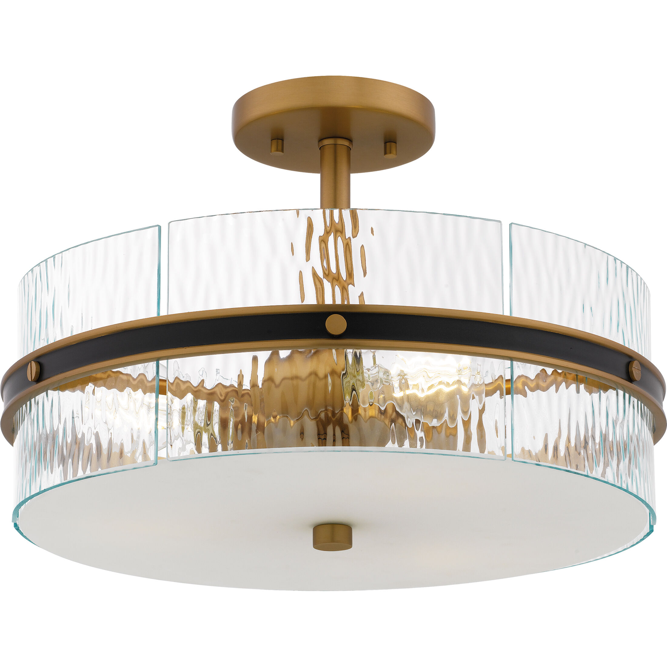 Reagan 3 Light 16 inch Matte Black Semi-Flush Mount Ceiling Light, Medium