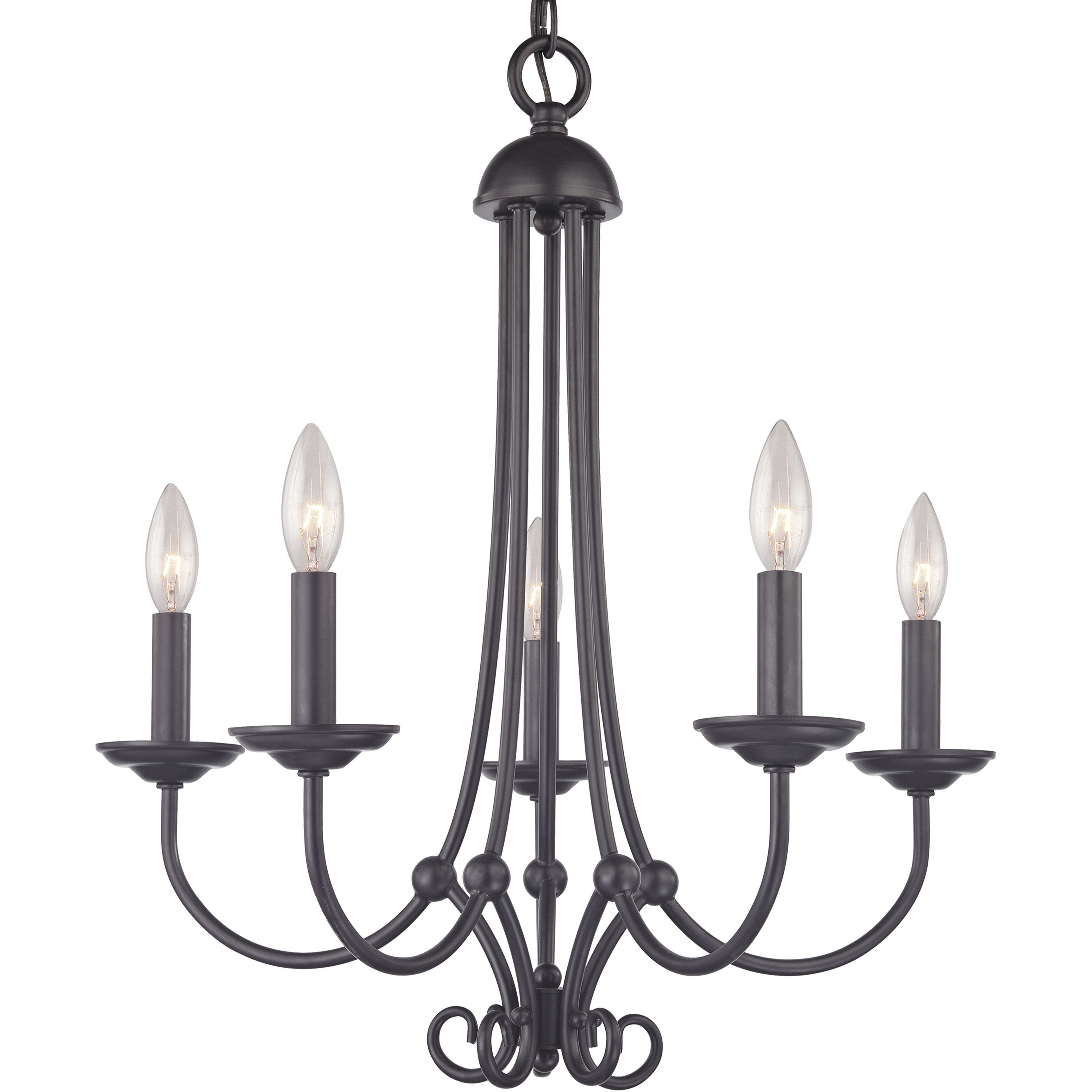 Montgomery 5 Light 20 inch Oil Rubbed Bronze Chandelier Ceiling Light