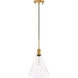 Hugh 1 Light 10 inch Brass Pendant Ceiling Light