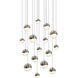 Grapes LED 24 inch Satin Nickel Cluster Pendant Ceiling Light in White Glass