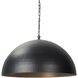 Karina 36 inch Matte Black Hammered Pendant Light Ceiling Light