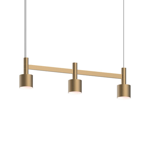 Systema Staccato LED 29 inch Brass Linear Pendant Ceiling Light, Drum Shades