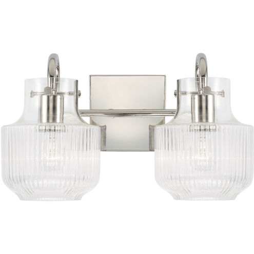 Nyla 2 Light 15 inch Polished Nickel Vanity Light Wall Light