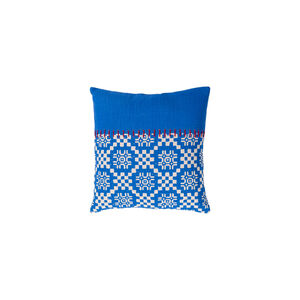 Delray 18 X 18 inch Bright Blue and Cream Throw Pillow