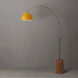 Tambo 92 inch 14 watt Black Nickel and Dark Walnut Arc Floor Lamp Portable Light in Mustard Steel