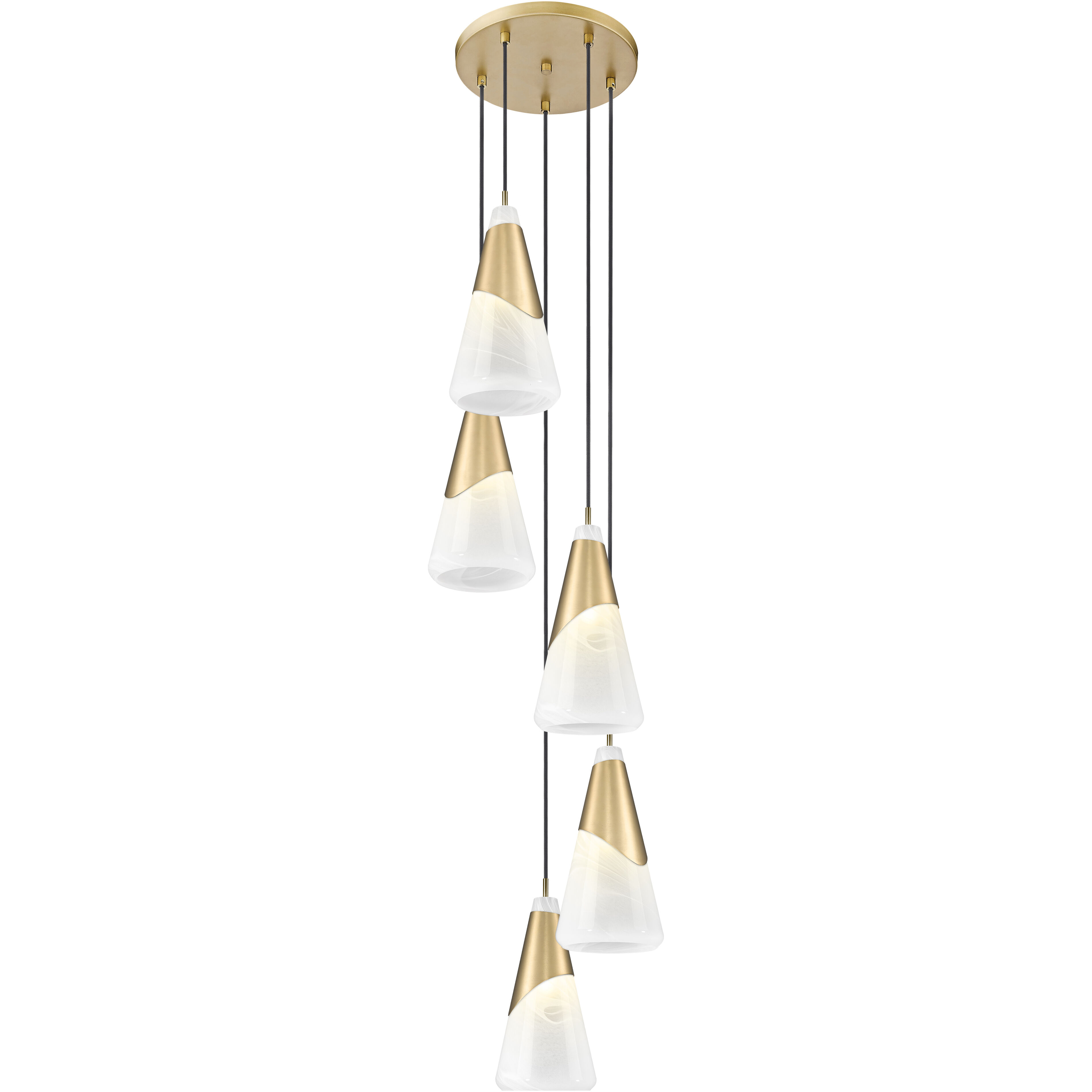 Aimie 5 Light 12 inch Modern Gold Chandelier Ceiling Light