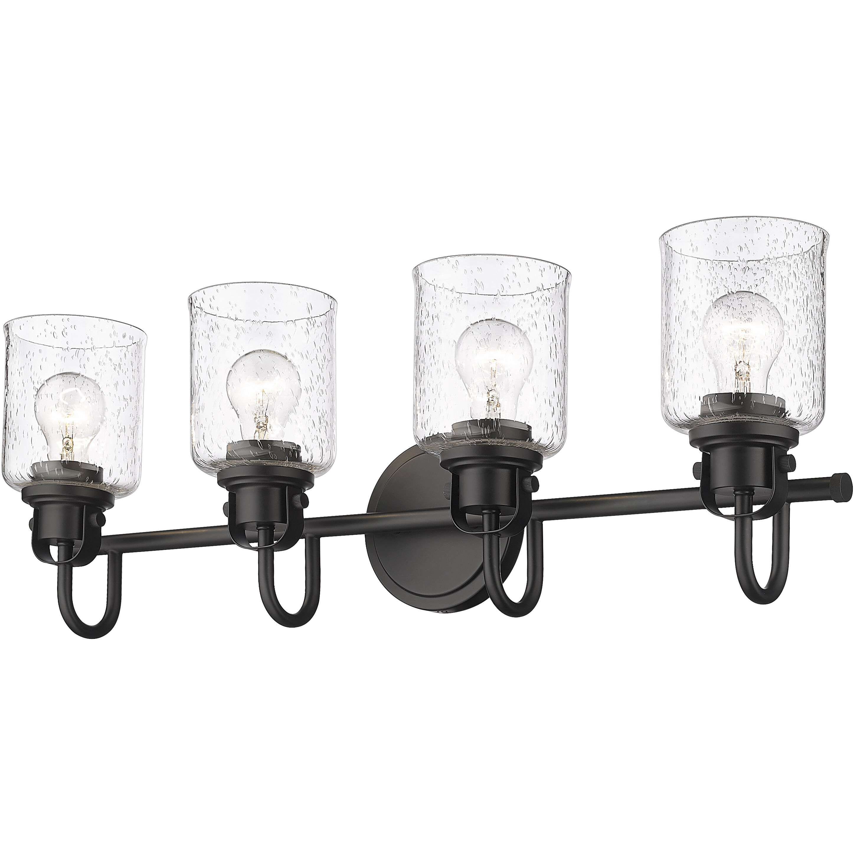 Kinsley 4 Light 28 inch Matte Black Vanity Wall Light