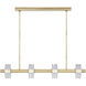 Kelly Wearstler Laurel 4 Light 46.7 inch Natural Brass Linear Chandelier Ceiling Light