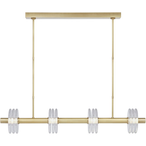 Kelly Wearstler Laurel 4 Light 46.7 inch Natural Brass Linear Chandelier Ceiling Light